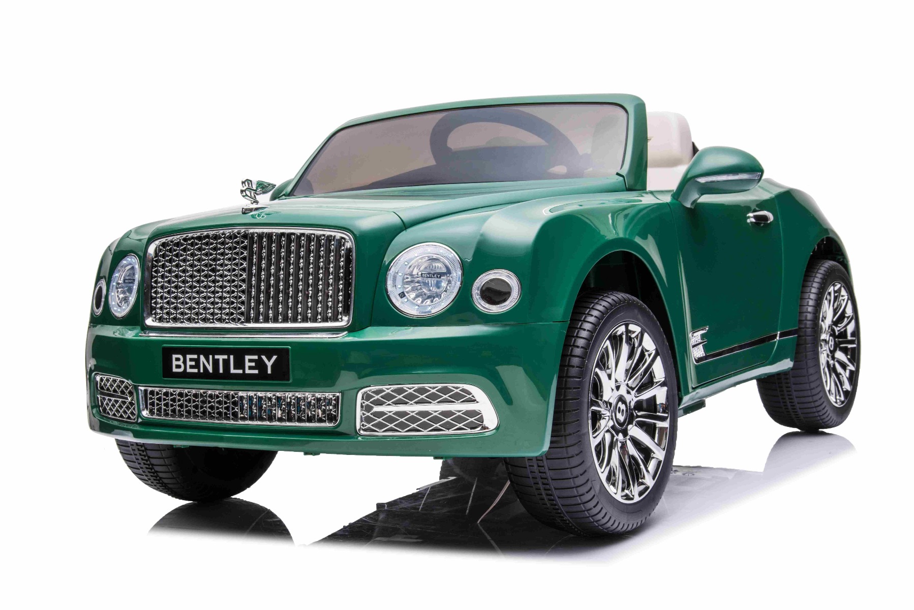 Elektrické autíčko Bentley Mulsanne 12V, zelené, Koženkové sedadlo, 2,4 GHz 