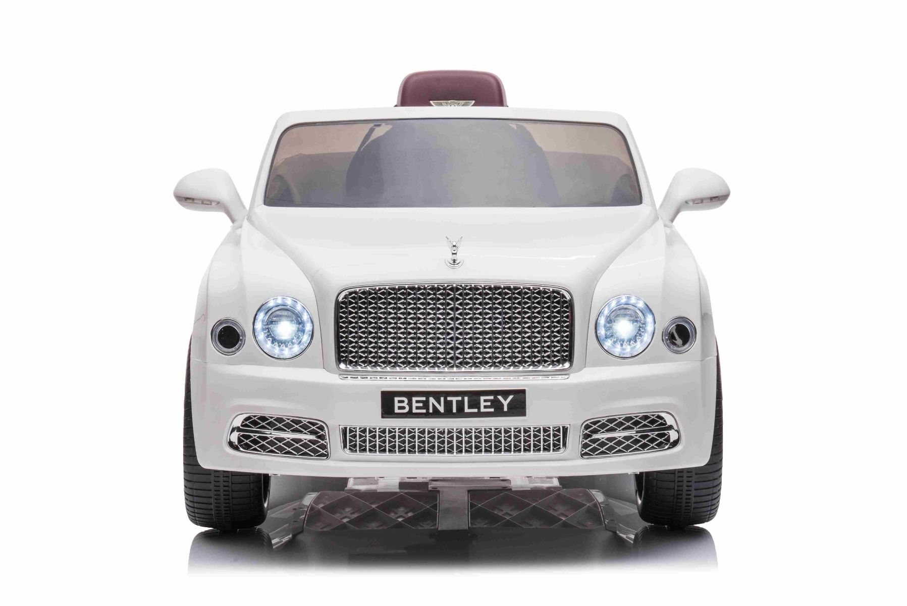 Elektrické autíčko Bentley Mulsanne 12V, biele, Koženkové sedadlo, 2,4 GHz diaľk