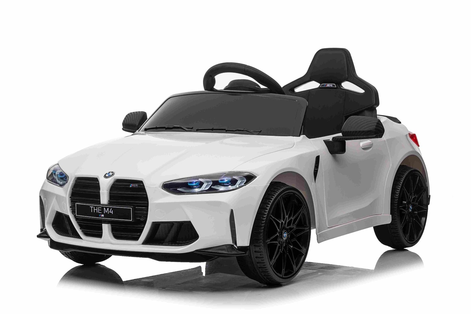 Elektrické autíčko BMW M4, biele, 2,4 GHz dialkové ovládanie, USB / Aux Vstup, o