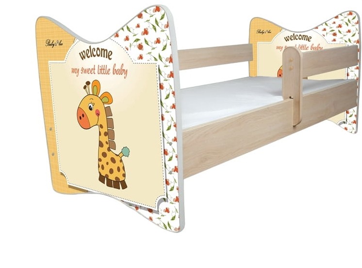 Detská posteľ 140x 70 + matrac molitan žirafka dub