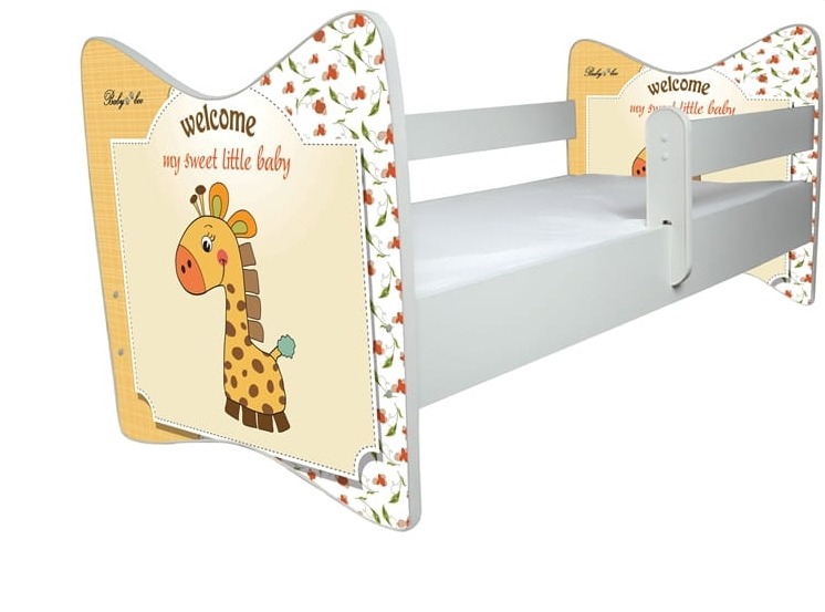 Detská posteľ 140x 70 + matrac molitan žirafka biela