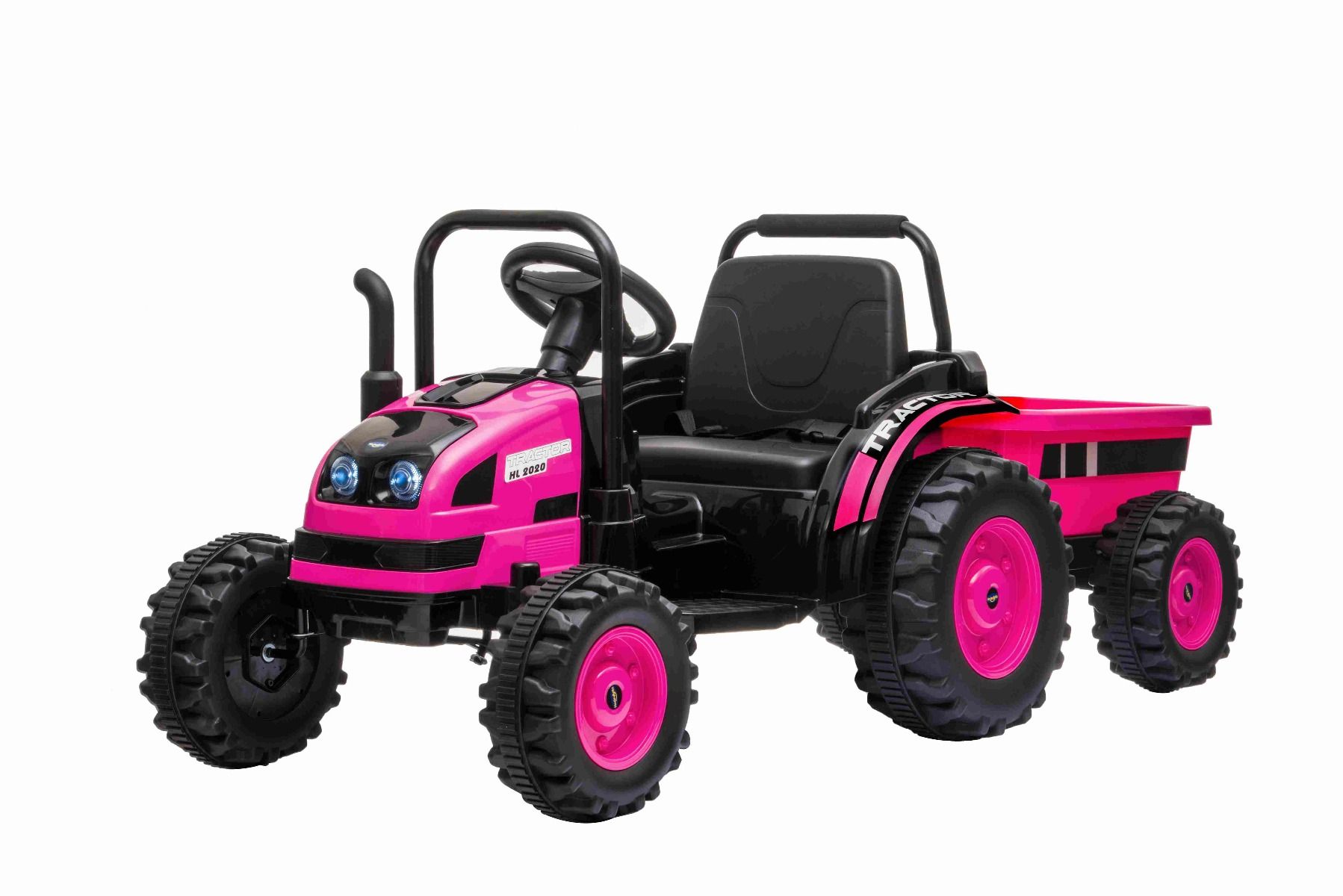 Elektrický Traktor POWER s vlečkou, ružový, Pohon zadných kolies