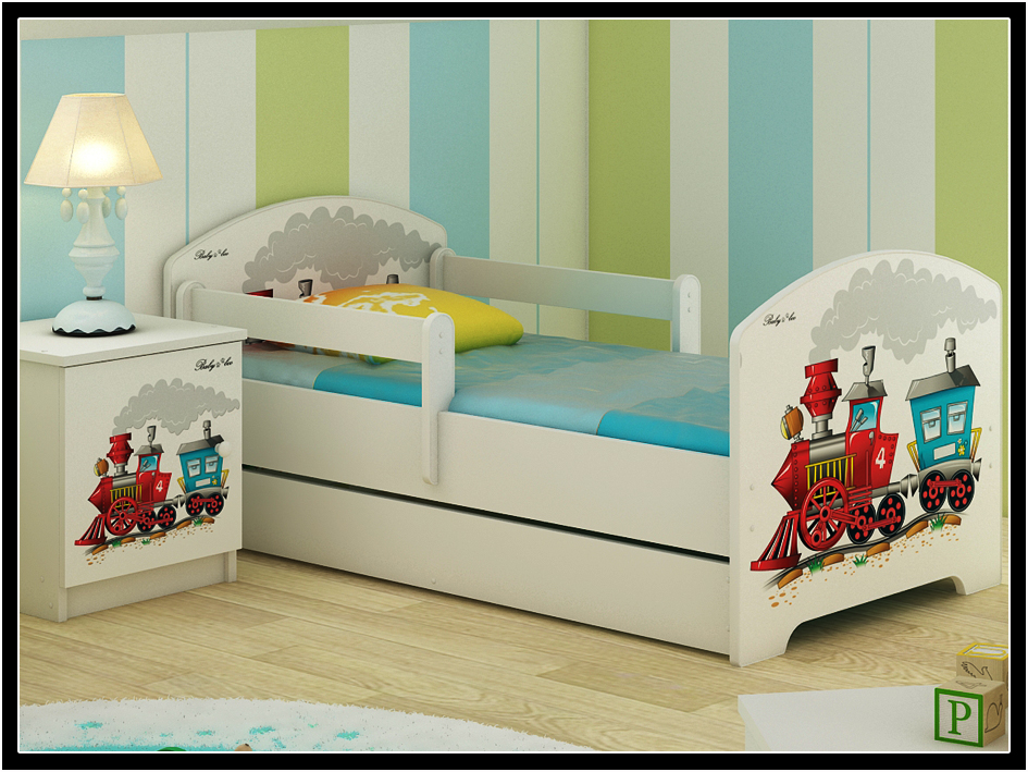 Detská posteľ + matrac - 160x80 cm VláčIK
