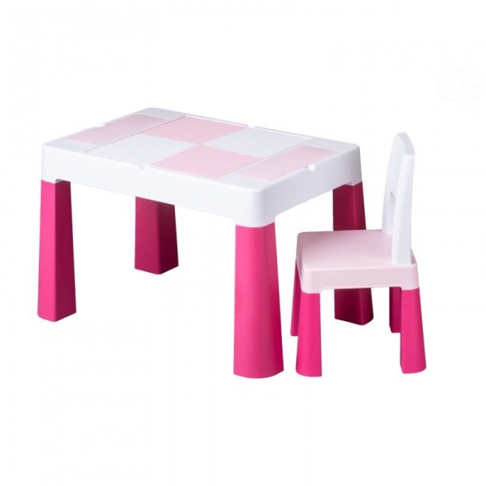 Sada nábytku pre deti Multifun - stolček ružová