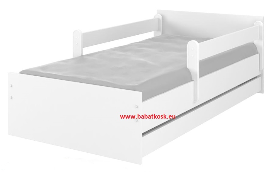 Detská postel 160x80 cm + zábrany biela
