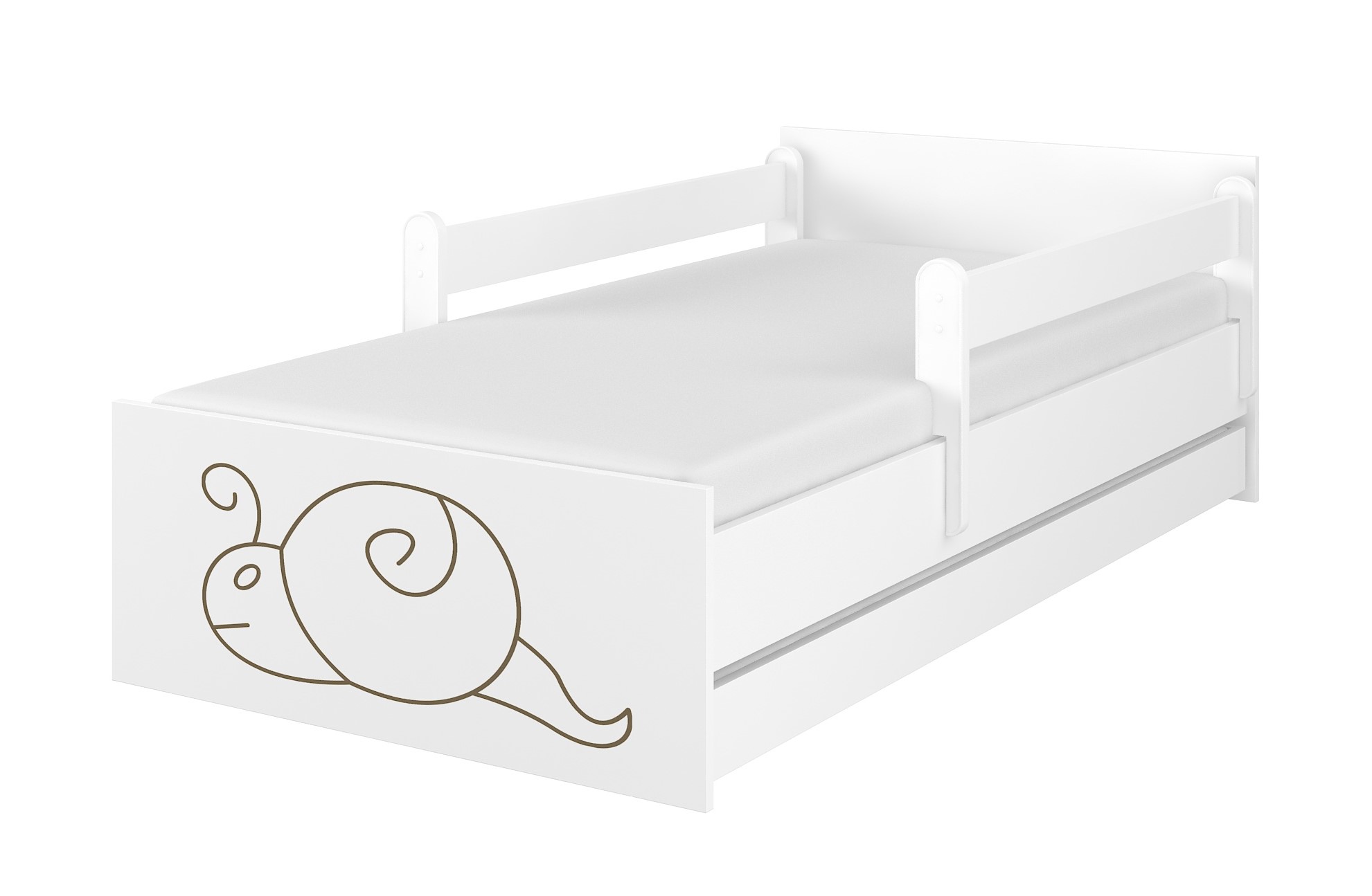 Detská postel MAX gravírovaný  slimák + zábrany160x80