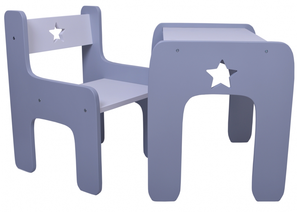 Sada nábytku Star - Stôl + stoličky - sivá
