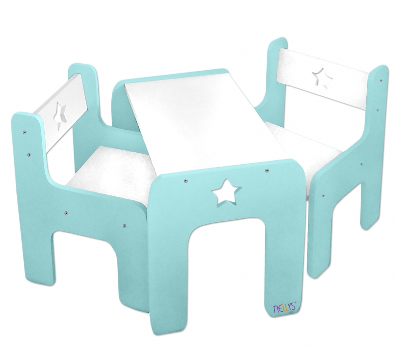 Sada nábytku Star - Stôl + 2 x stoličky - mátová
