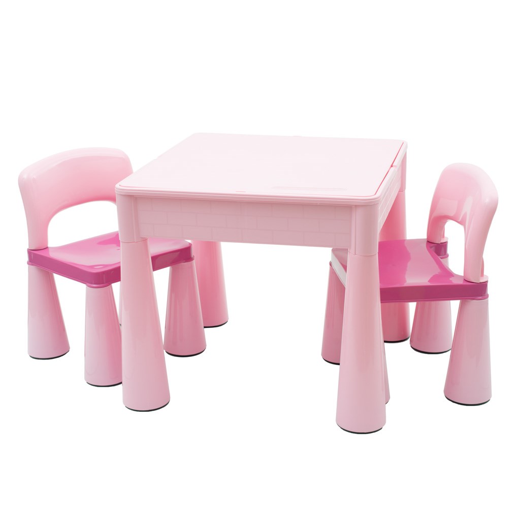 Detská sada stolček a dve stoličky  ružová