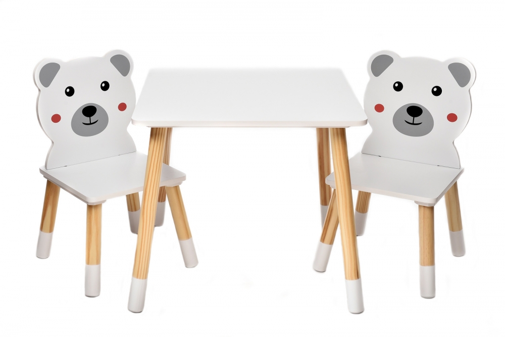 Detský stôl so stoličkami Medvedík