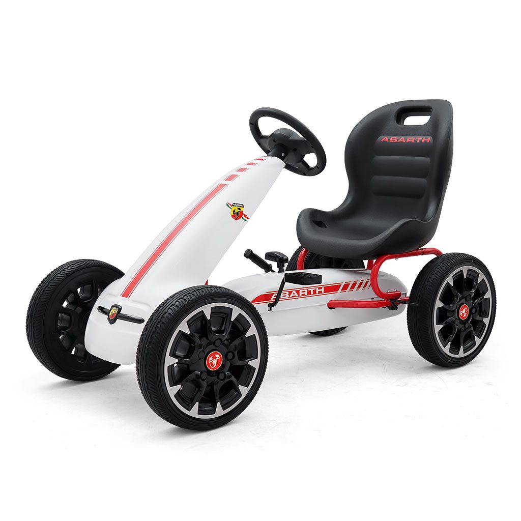 Detská šliapacia motokára Go-kart  Abarth biela