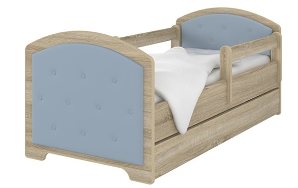 Detská čalunená postel 140x70 + matrac grátis sonoma modrá