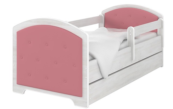 Detská čalunená postel 140x70 + matrac grátis surf ružová