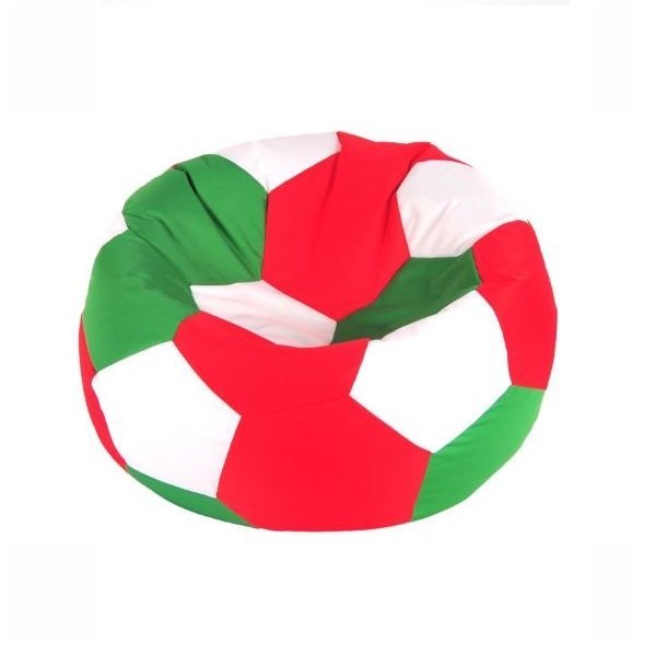 Sedací vak lopta 100x100 cm červeno-bielo-zelená