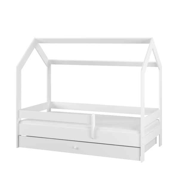 Detská posteľ  Domček, 160 x 80 cm + šuplík, biela
