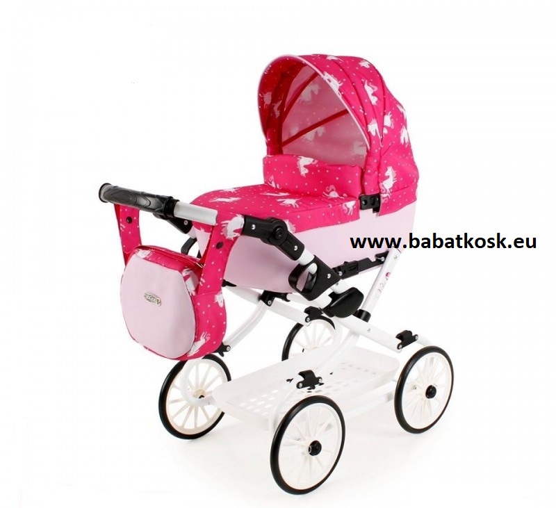 Kočík pre bábiky Retro ružová