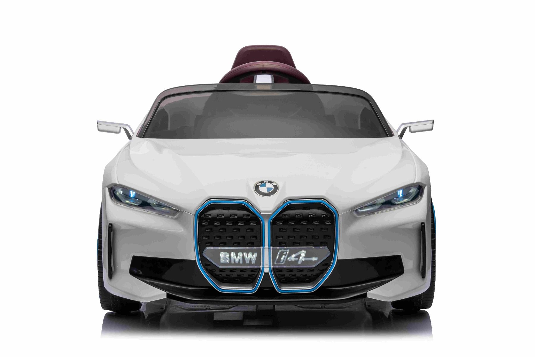 Elektrické autíčko BMW i4, biele, 2,4 GHz diaľkové ovládanie, USB / AUX 