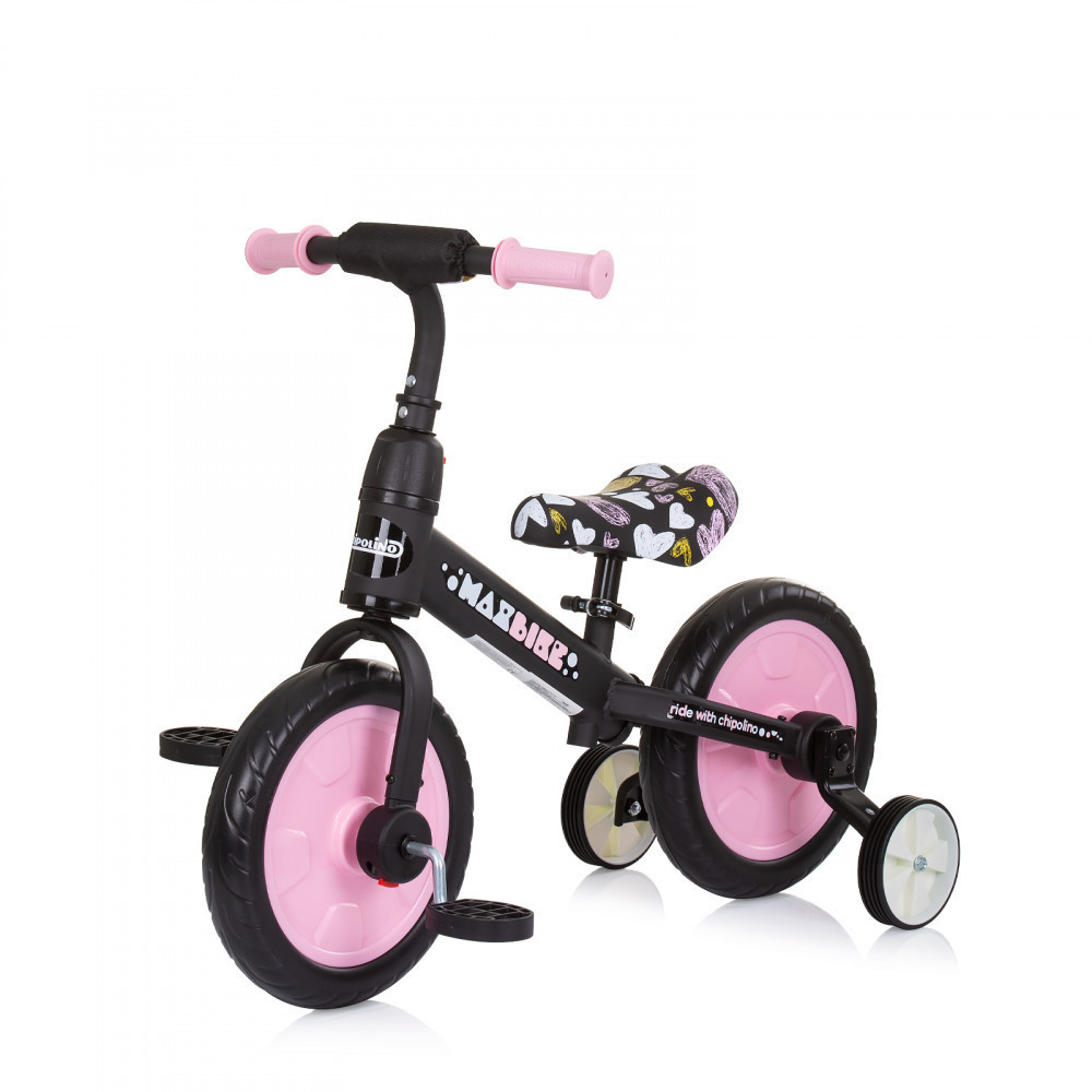 Max Bike Bicykel s pomocnými kolieskami pink