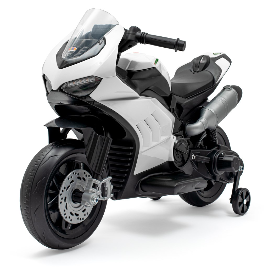 Detská elektrická motorka Supersport biela