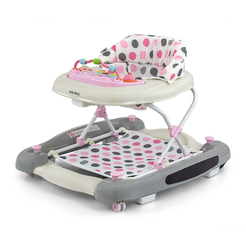 Detské chodítko s hojdačkou Milly Plus Pastel Dots
