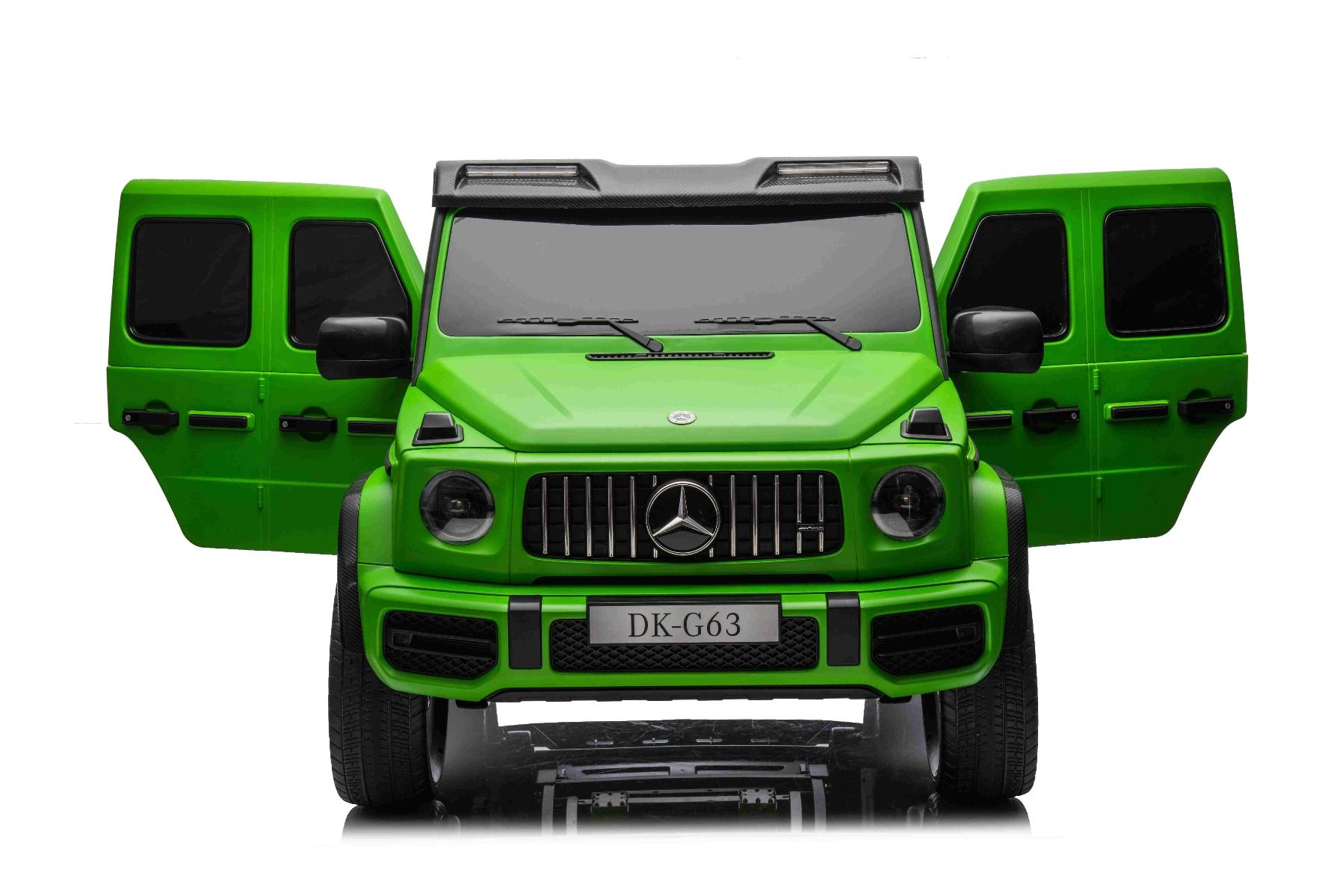 Elektrické autíčko Mercedes-Benz G63 AMG 4x4² Dvojmiestne 24V, zelené lakované, MP4 Prehrávač s USB/AUX vstupom, Pohon 4x4, Batéria 24V7Ah, 4 x 200W Motory, EVA kolesá s odpružením, Koženkové sedadlá, Diaľkový ovládač, Licencované