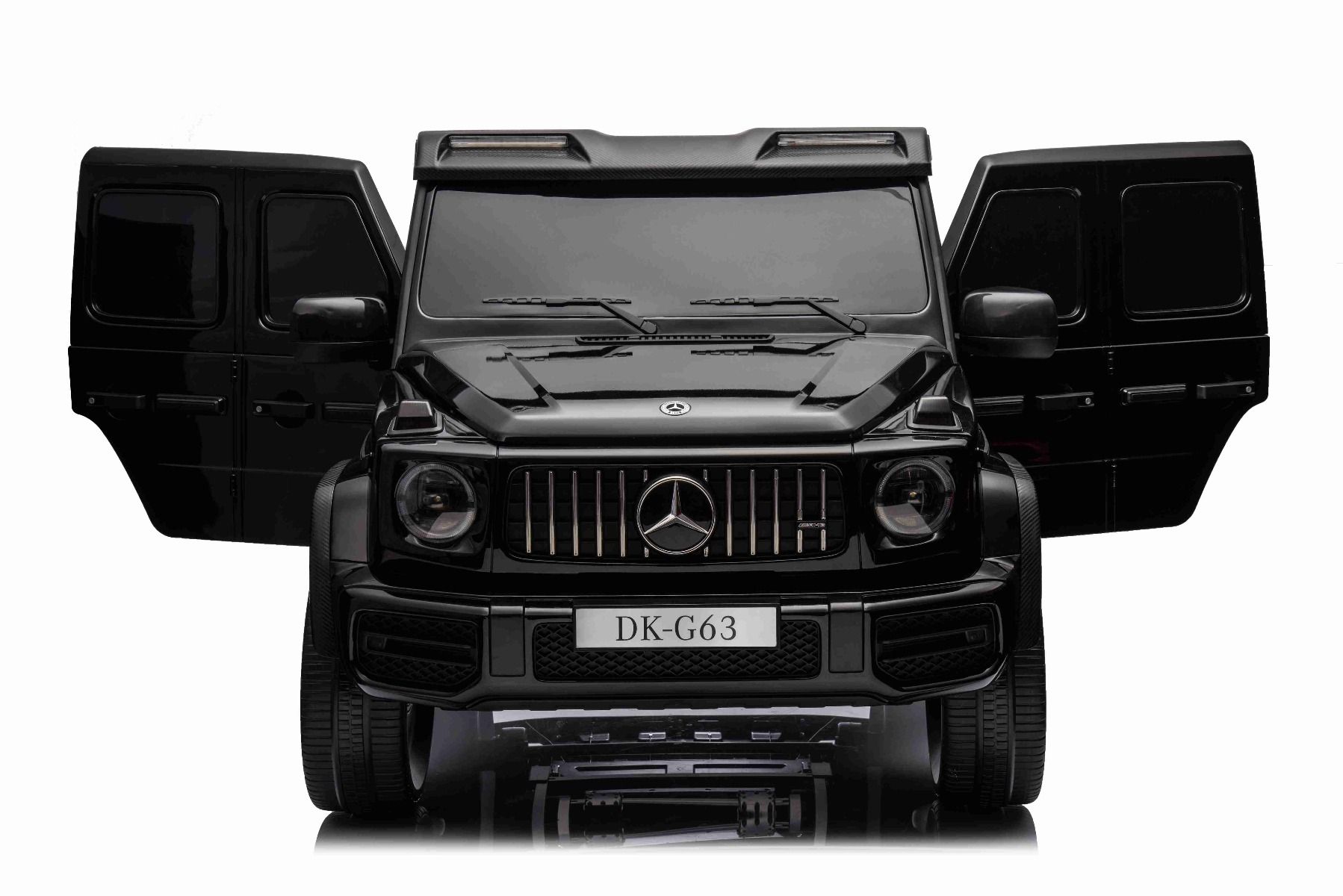 Elektrické autíčko Mercedes-Benz G63 AMG 4x4² Dvojmiestne 12V, čierne, MP3 Prehrávač s USB/AUX vstupom, Pohon 4x4, Batéria 12V14Ah, EVA kolesá s odpružením, Koženkové sedadlá, Diaľkový ovládač, Licencované