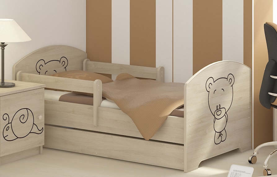 Posteľ Macko gravírovaná 180x80 + matrac grátis