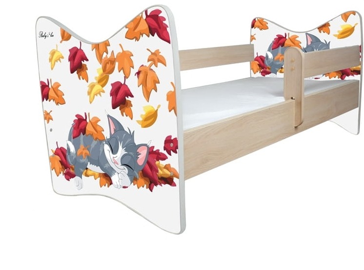 Detska postel 140x70 + matrac Kocur dub