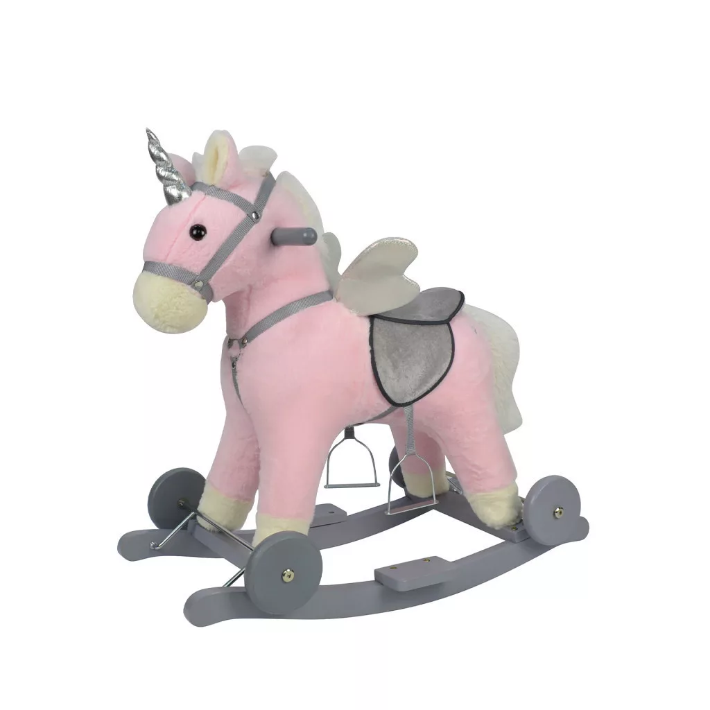 Hojdací koník s kolieskami - Pink