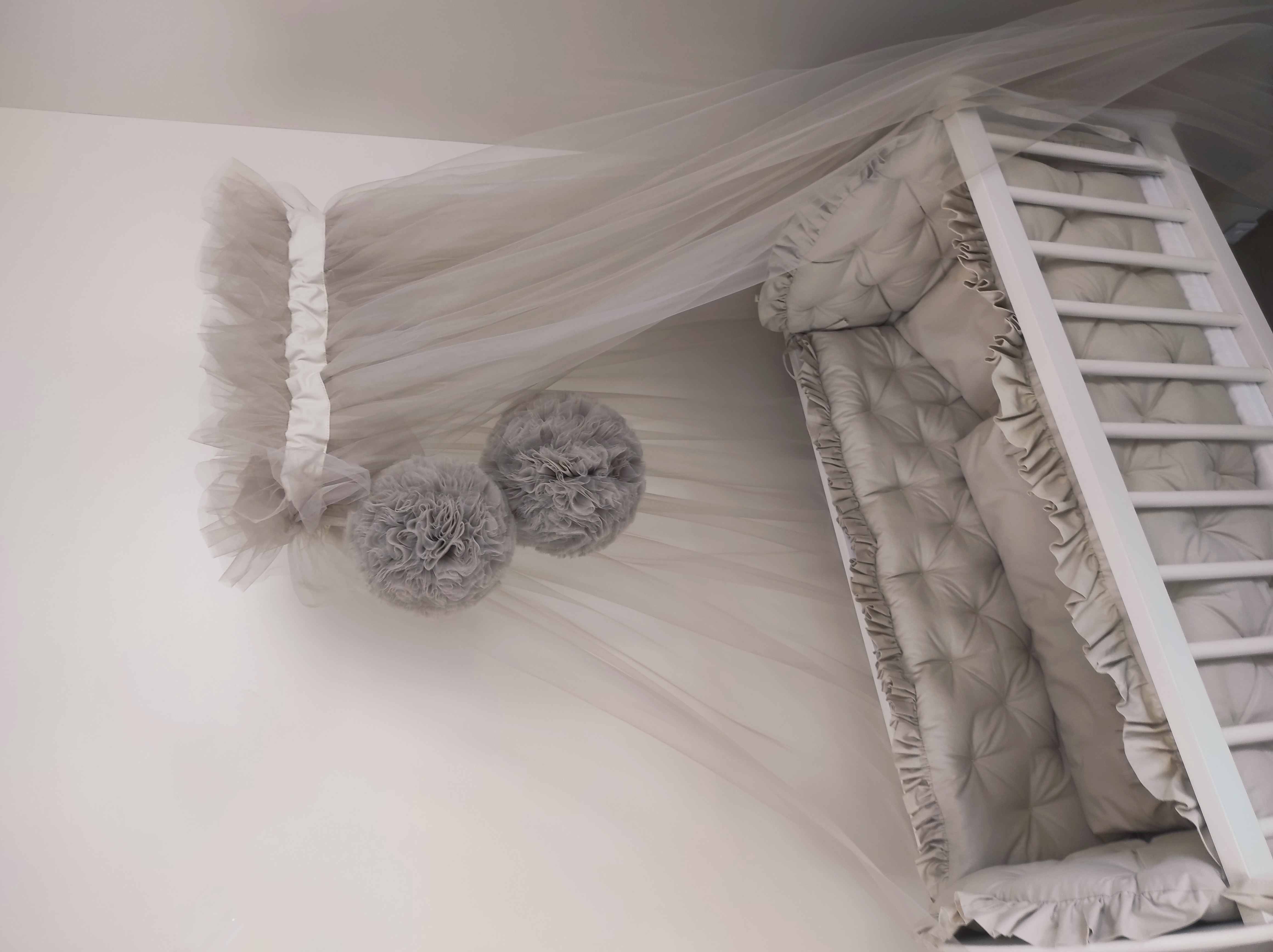 Detská kolíska + komplet výbava bežová+ baldachýn POM