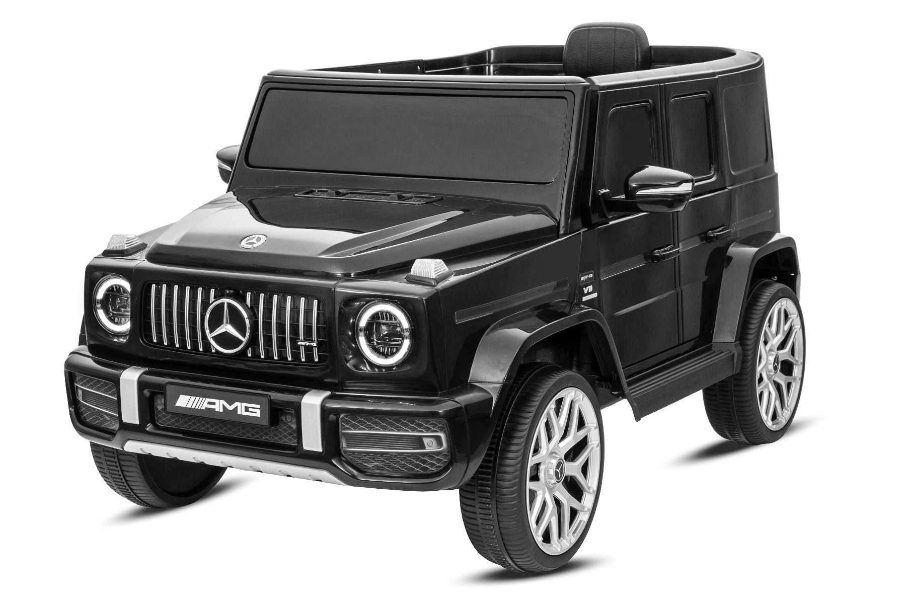 Elektrické autíčko Mercedes G63 12V, čierne, Jednomiestné sedadlo, Lítiová batéria, 2,4 GHz DO, 2XMOTOR, USB, Bluetooth, ORGINAL licencia