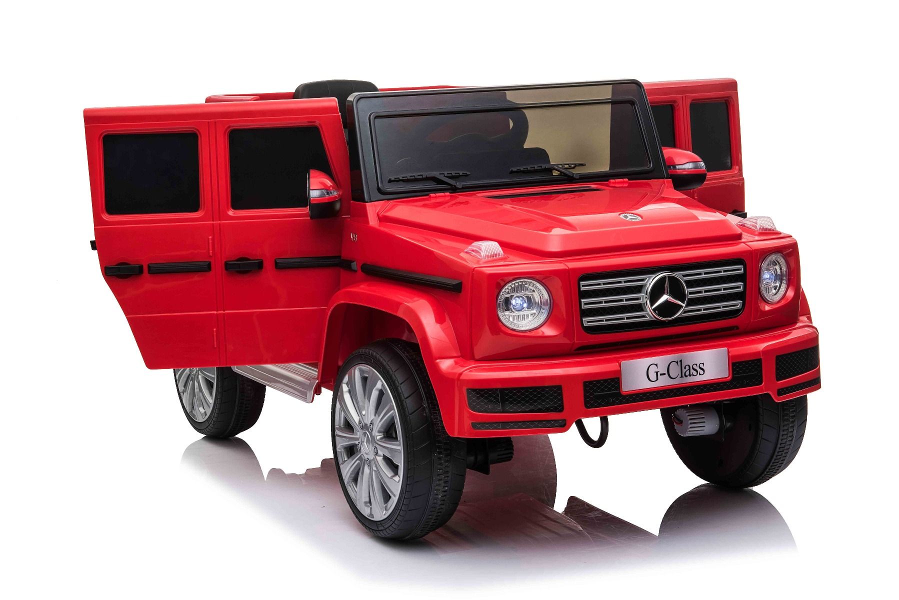 Elektrické autíčko Mercedes G500 12V, červené, 2,4 GHz diaľkové ovládanie, USB / SD Vstup, odpruženie, Lítiová batéria, LED svetlá, ORIGINÁL licencia