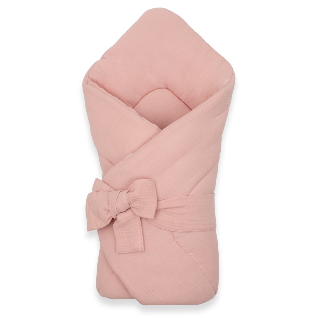 Mušelínová šnurovacia zavinovačka  old pink