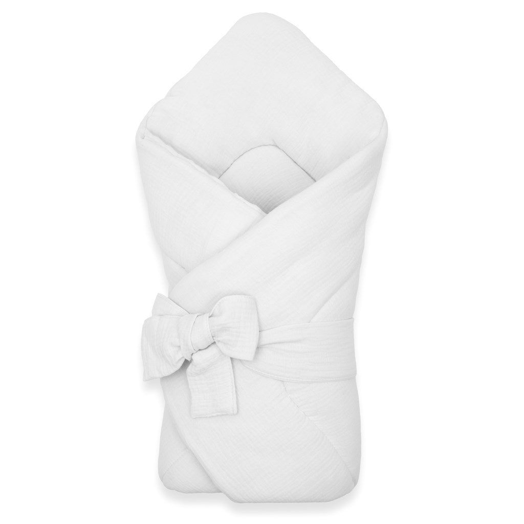 Mušelínová šnurovacia zavinovačka  white