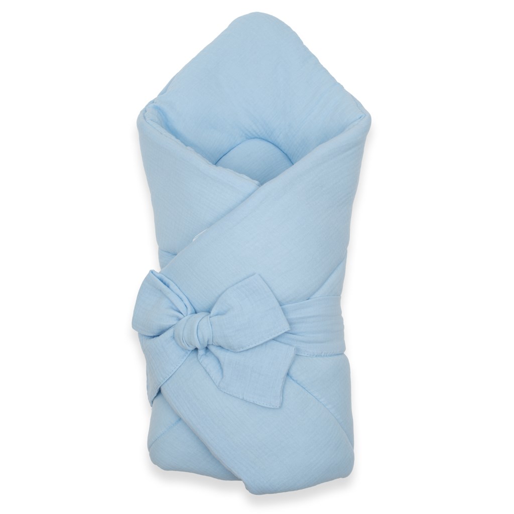 Mušelínová šnurovacia zavinovačka  blue