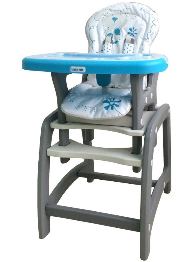 Jedálenská stolička  2v1 modrá