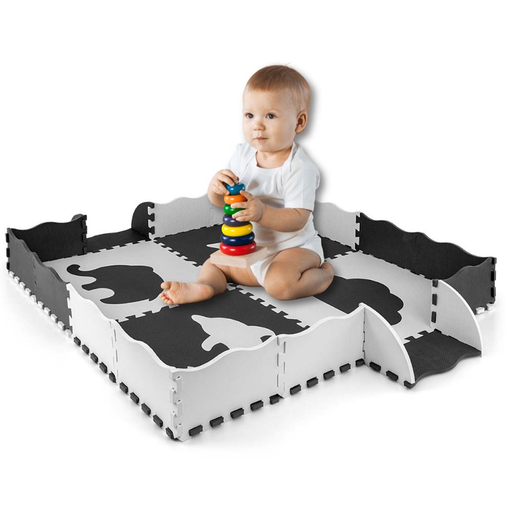 Penové puzzle podložka ohrádka Jolly 2x2 Grey