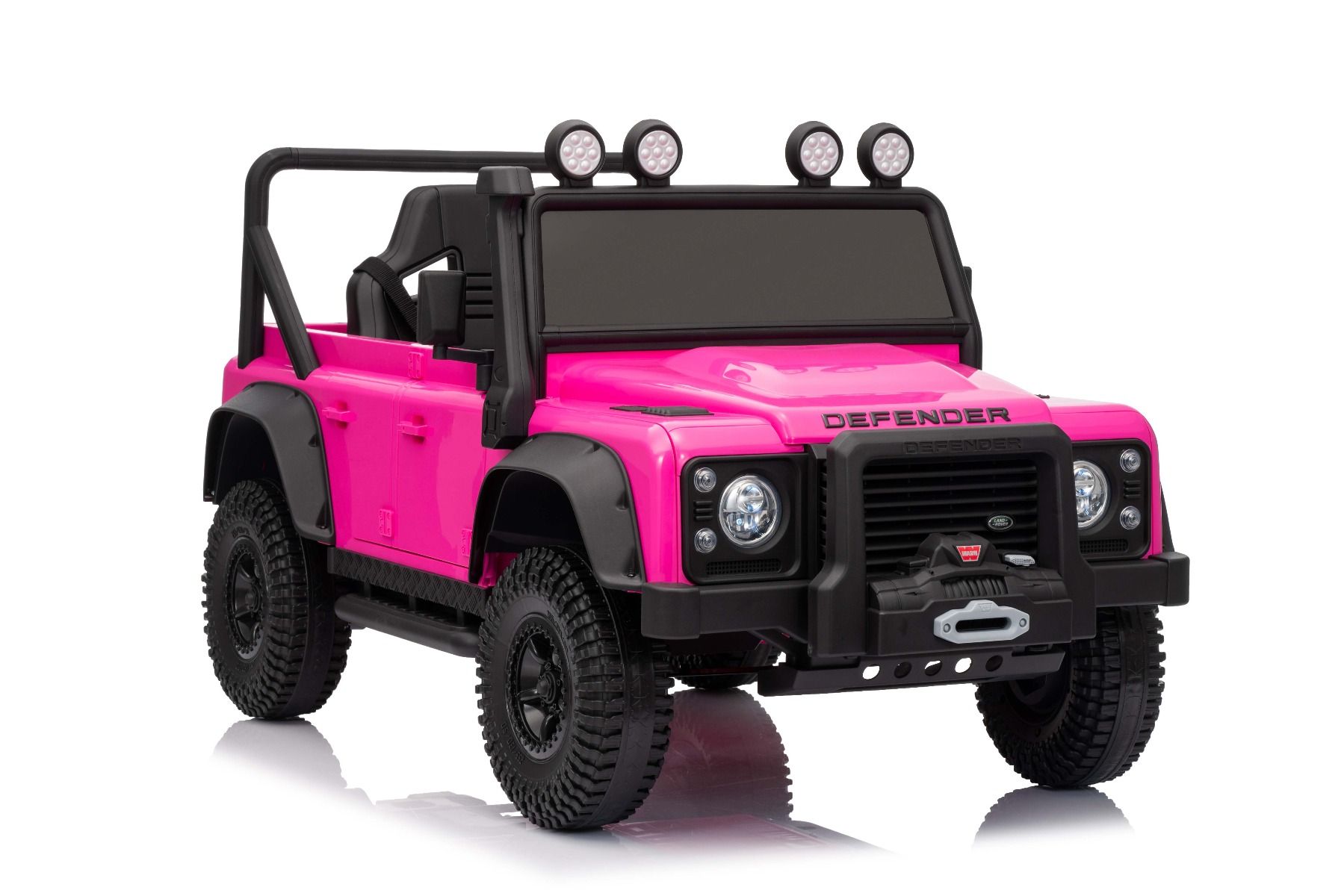 Elektrické autíčko Land Rover Defender 110 SVX 12V, ružové, 4X4 pohon, LED svetlá, predné aj zadné odpruženie kolies, 2.4 GHz diaľkové ovládanie, USB/Aux Vstup, Bluetooth, Lítiová batéria, 4 X 25W motor, ORIGINÁL licencia