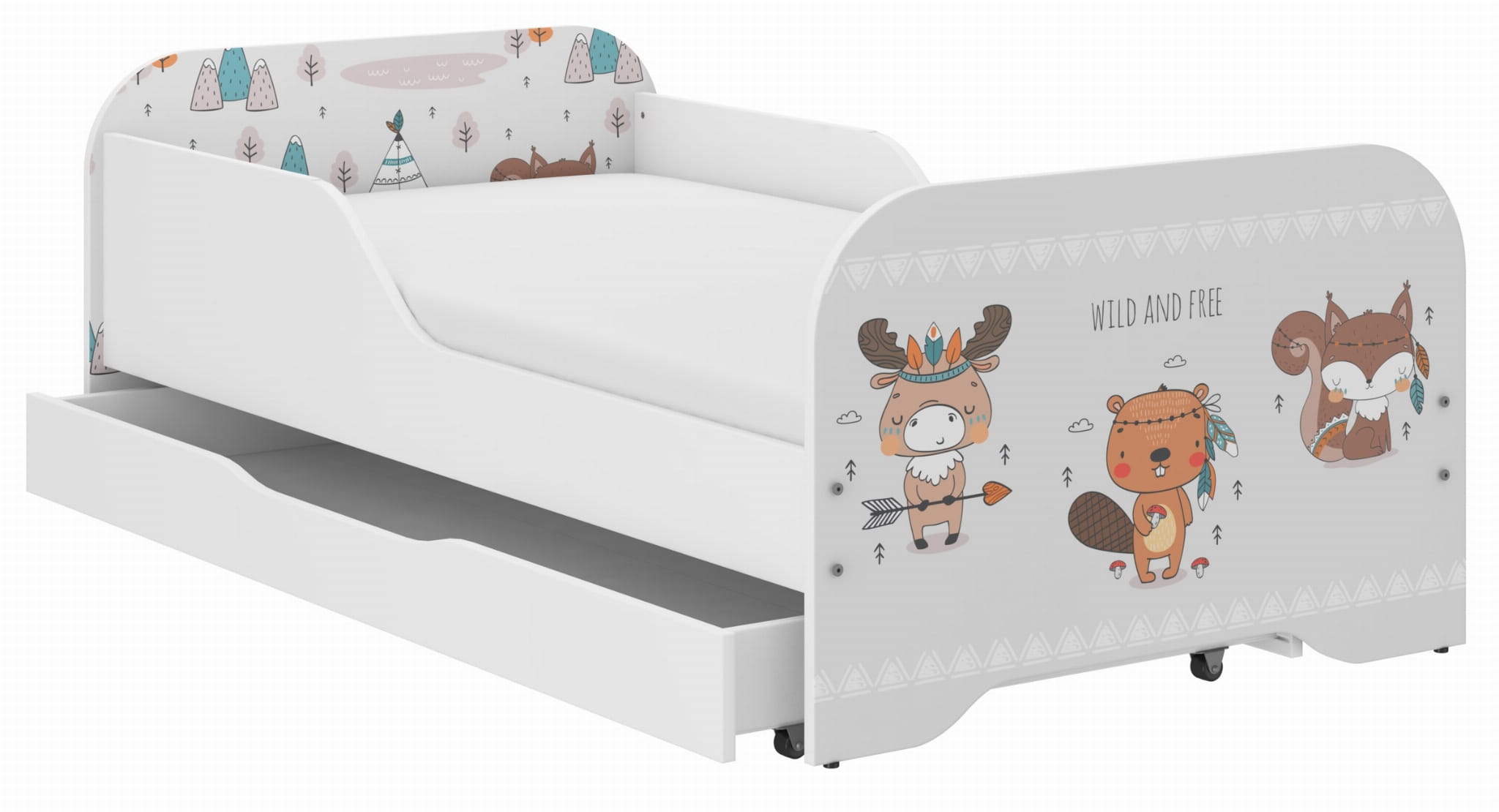 Detská posteľ wild+ matrac 140x70 + uložný priestor