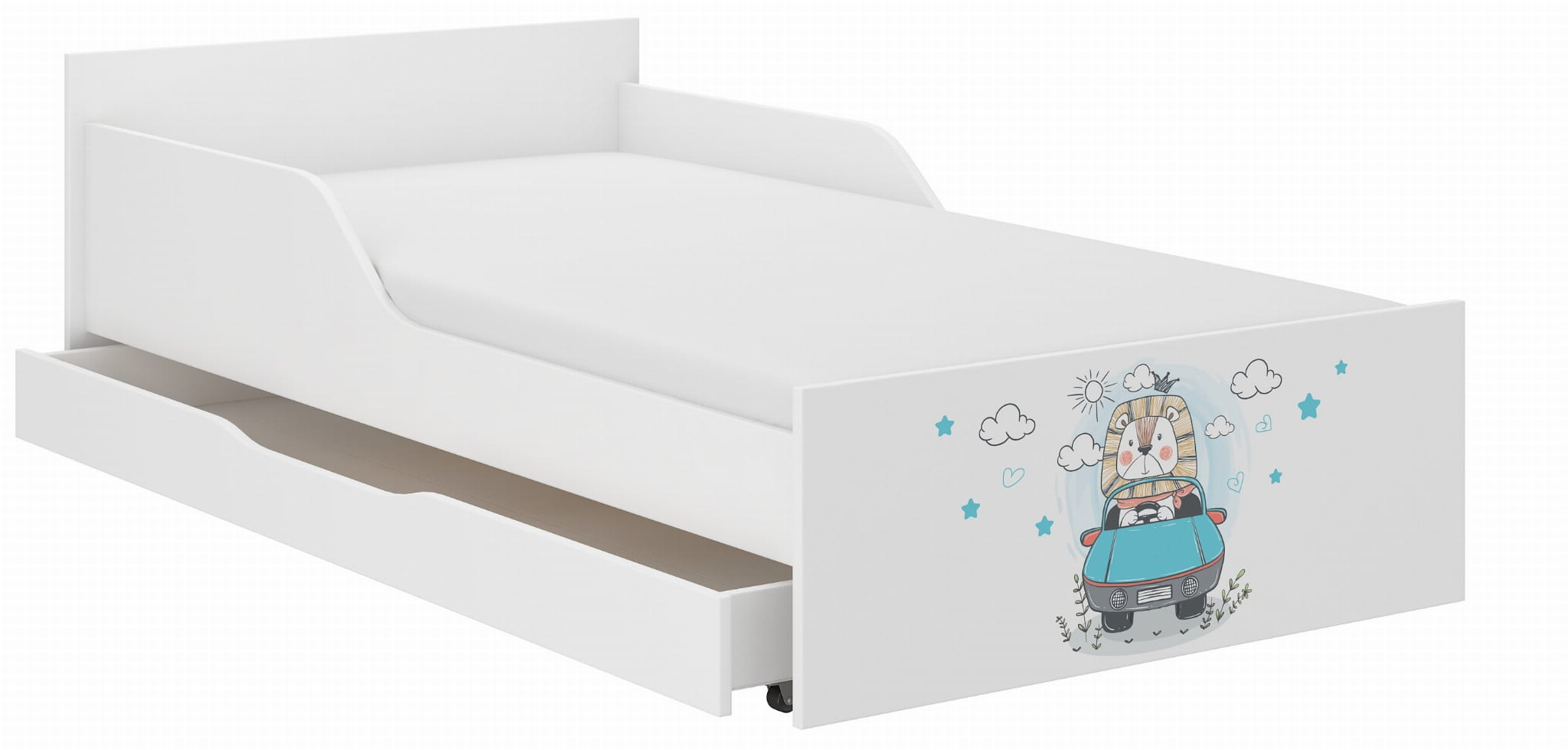 Detská posteľ lev+ matrac 160x80 + uložný priestor