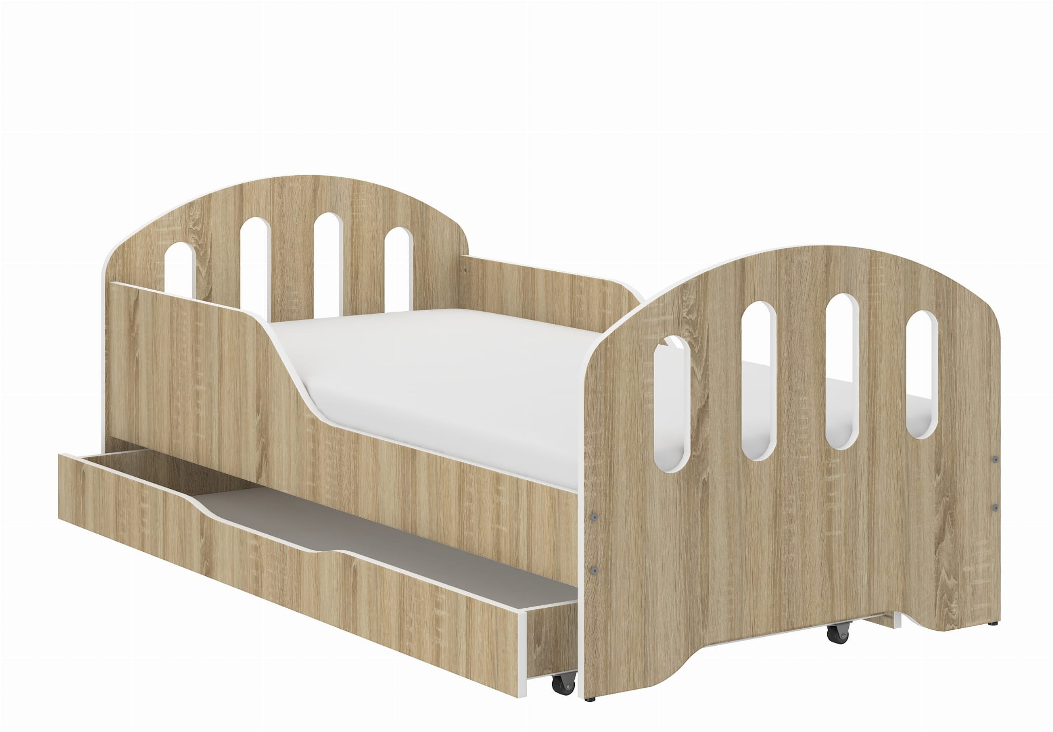 Detská posteľ 160X80 + matrac a uložný priestor oblučik sonoma
