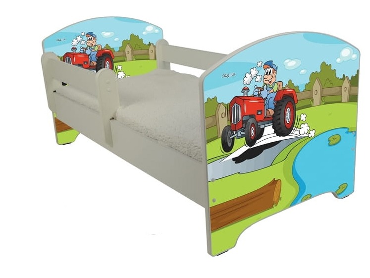 Detská postel Oskar 140x70 + matrac traktor